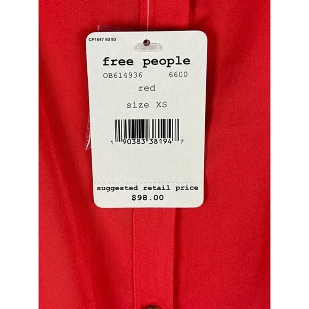 Free People Top Womens Extra Small XS Button Flowy‎ New